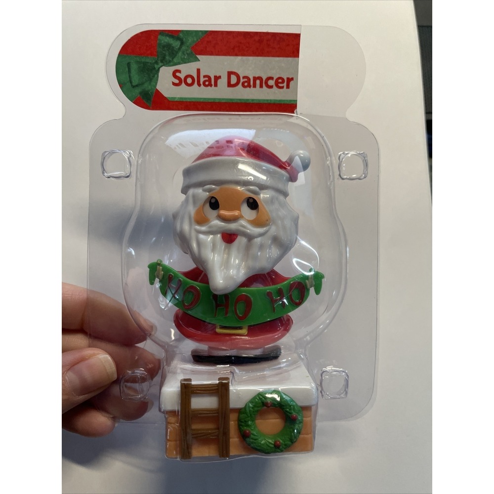 NEW Solar Powered‎ Dancing Christmas Santa Claus Chimney HO HO HO Bobble Head!!!